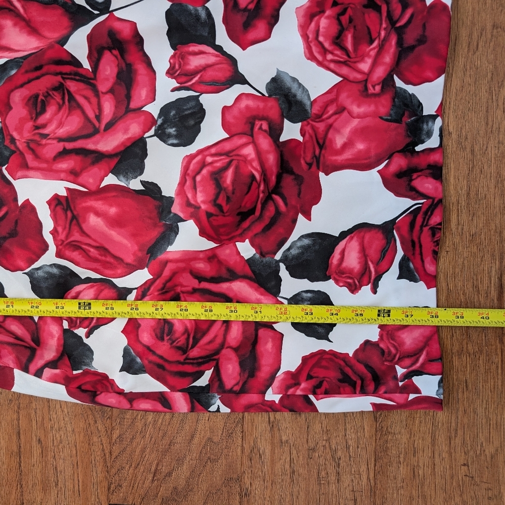 White House Black Market Womens Red Floral Midi Dress Size 4 - Picture 7 of 9